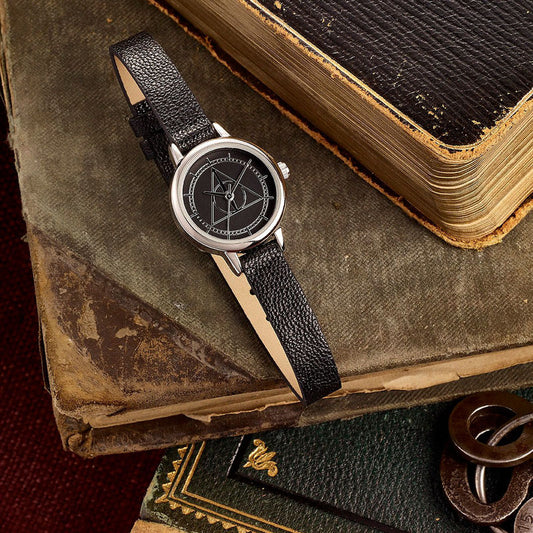 Reloj Deathly Hallows de Harry Potter con esfera oscura y correa azul marino - 2