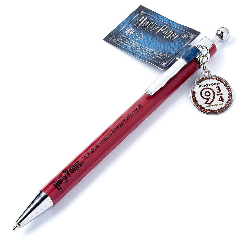 Bolígrafo rojo de Harry Potter Hogwarts Railway con colgante Platform 9¾