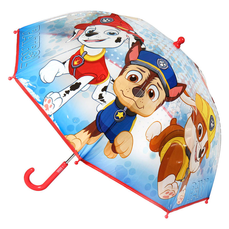 Paraguas burbuja transparente Paw Patrol con personajes