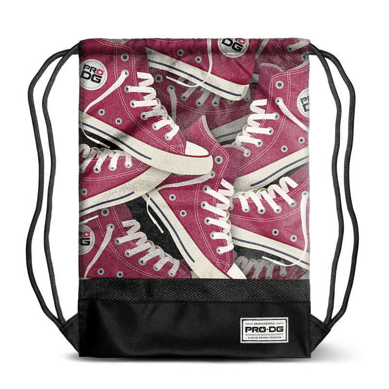 Saco PRO-DG Storm Tracks granate con estampado de zapatillas