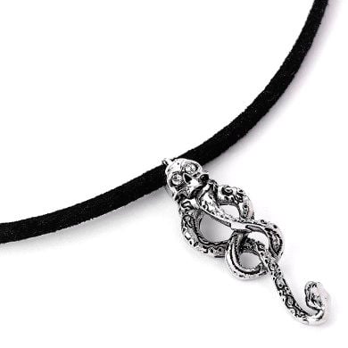 Gargantilla negra Dark Mark de Harry Potter con calavera y serpiente - 3