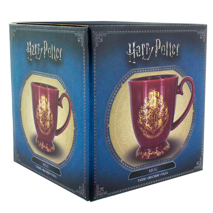 Taza granate de cerámica de Hogwarts Harry Potter con escudo dorado - 3