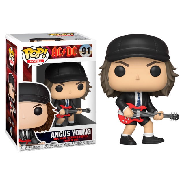 Figura Funko POP! de Angus Young de AC/DC con guitarra roja