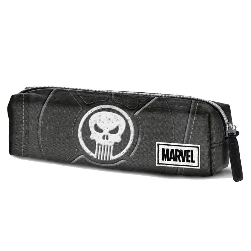 Portatodo negro de The Punisher con calavera y logotipo Marvel