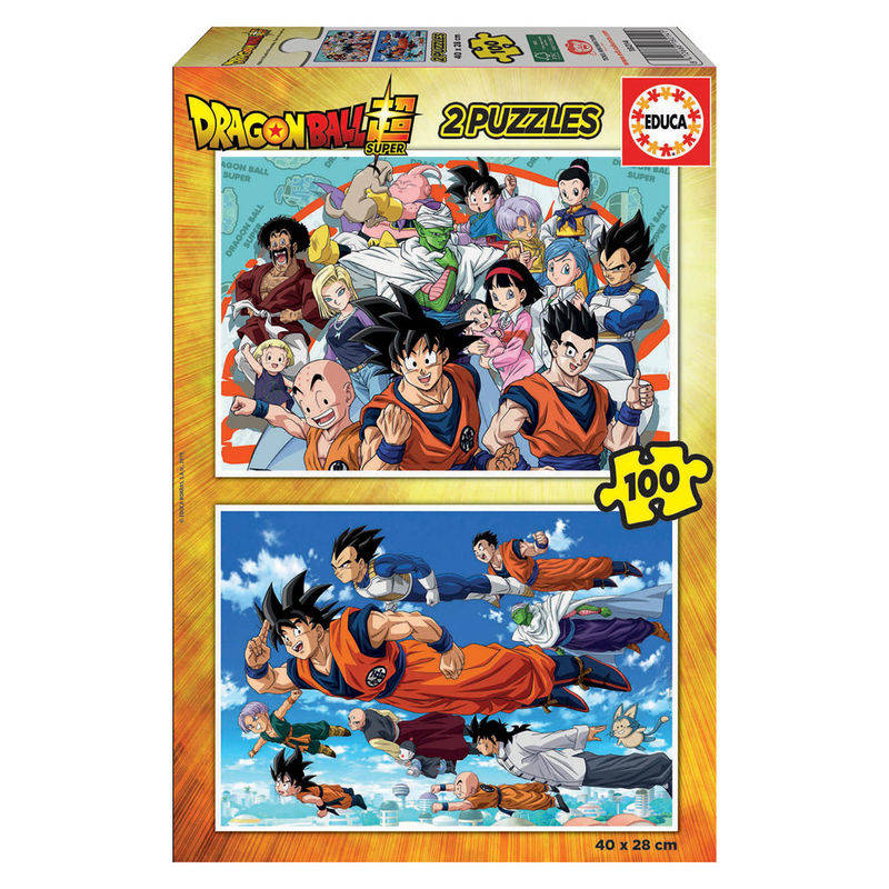 Caja con dos puzzles de Dragon Ball Super de 100 piezas