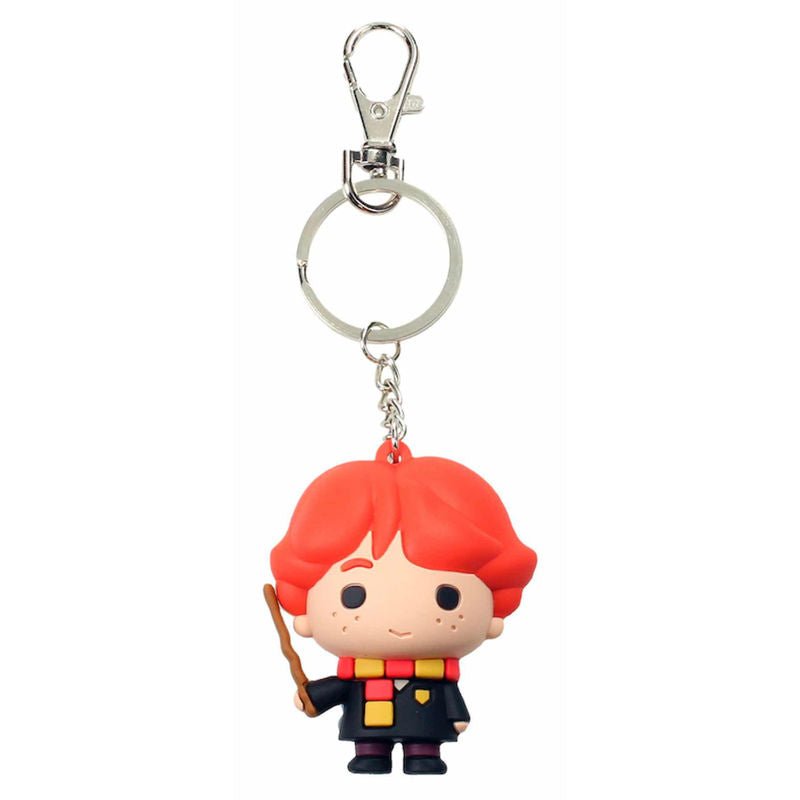 Llavero de goma de Ron Weasley de Harry Potter con varita