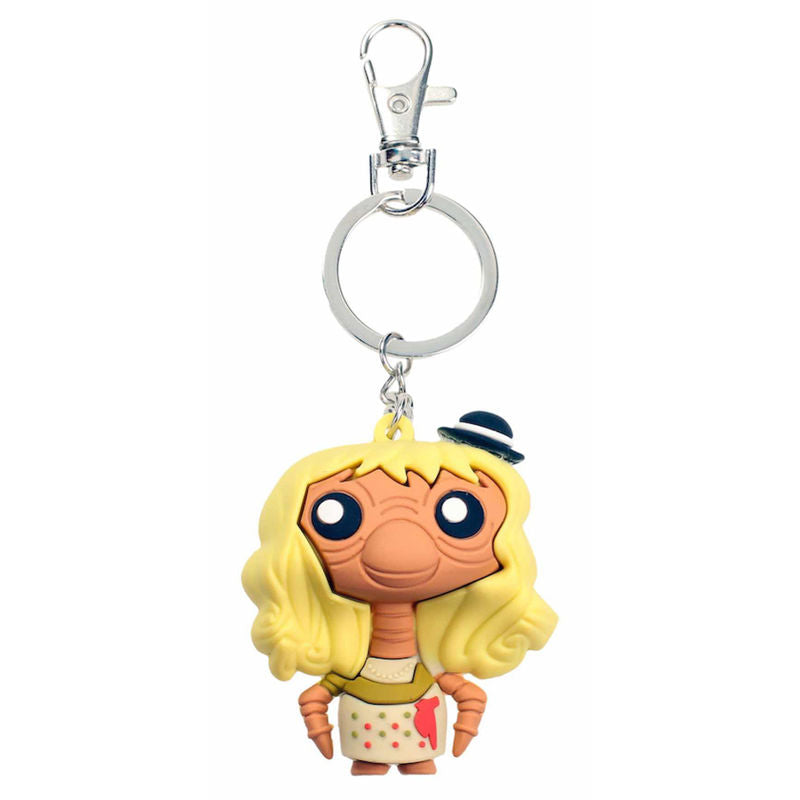 Llavero Pokis de E.T. con vestido, melena rubia y sombrero negro