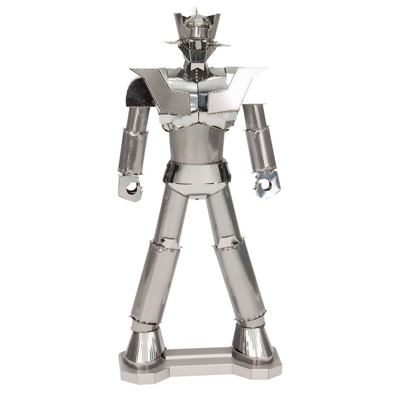 Modelo 3D metálico de Mazinger Z montado sobre su base