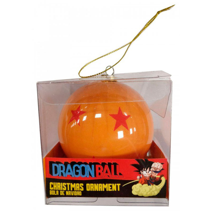 Bola de Navidad naranja de Dragon Ball con cuatro estrellas rojas