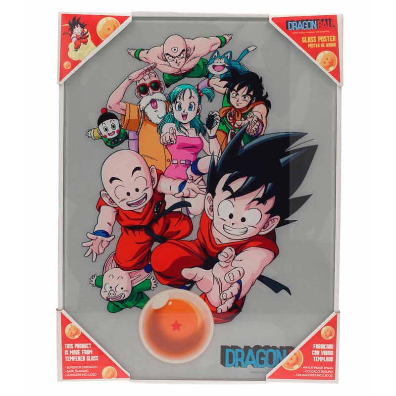 Poster de cristal templado Dragon Ball con Goku y otros personajes