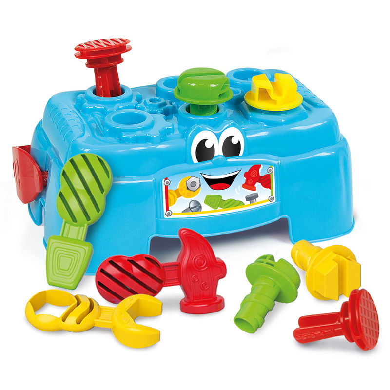 Banco de trabajo Clementoni Baby azul con herramientas y accesorios de colores - 3