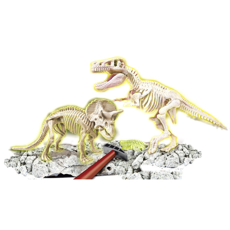 Caja del juego Clementoni Arqueojugando T-Rex y Triceratops fosforescente - 3