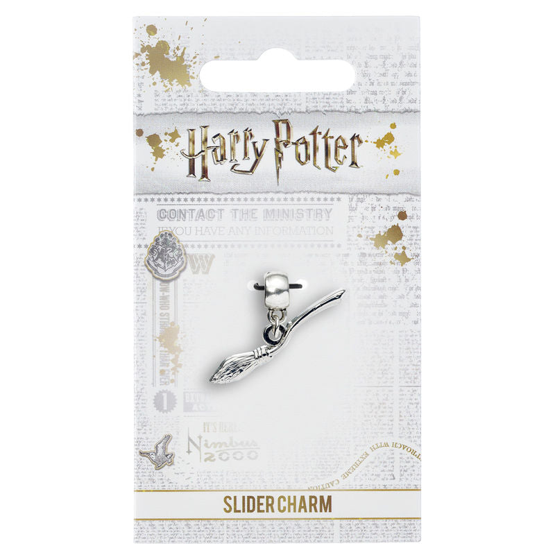 Colgante charm plateado con forma de Nimbus 2000 de Harry Potter - 2