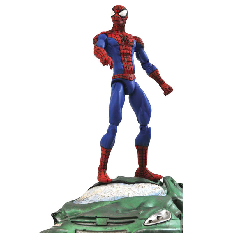 Figura de Spider-Man Marvel de 18 cm sobre base de vehículo verde - 5