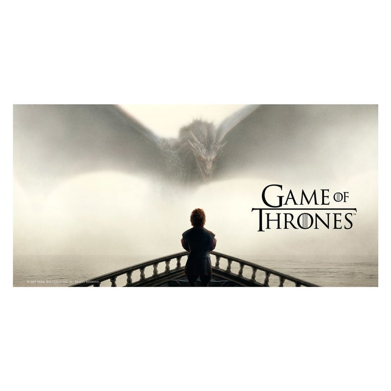 Póster de cristal de Tyrion de Juego de Tronos frente a un dragón
