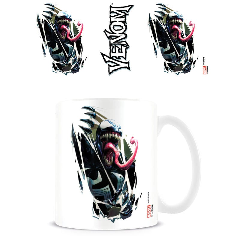 Taza blanca de cerámica con ilustración de Venom Marvel