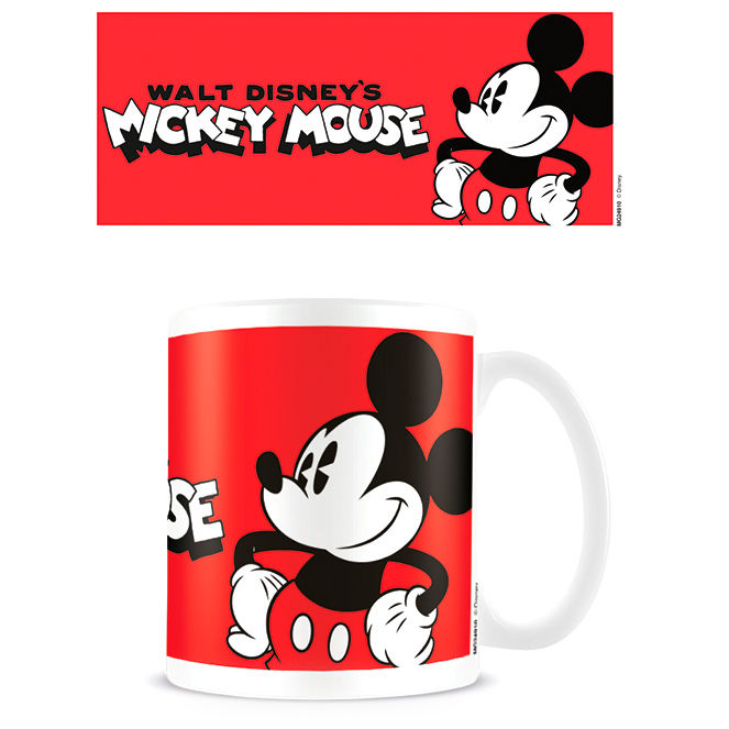 Taza de cerámica roja de Mickey Mouse Disney