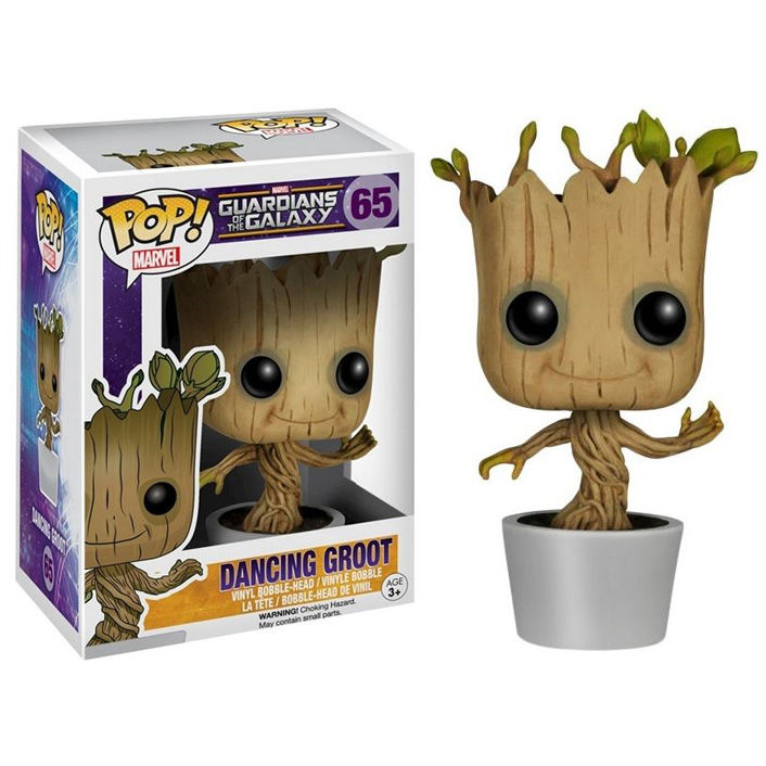 Figura Funko POP! Dancing Groot bailando en una maceta blanca
