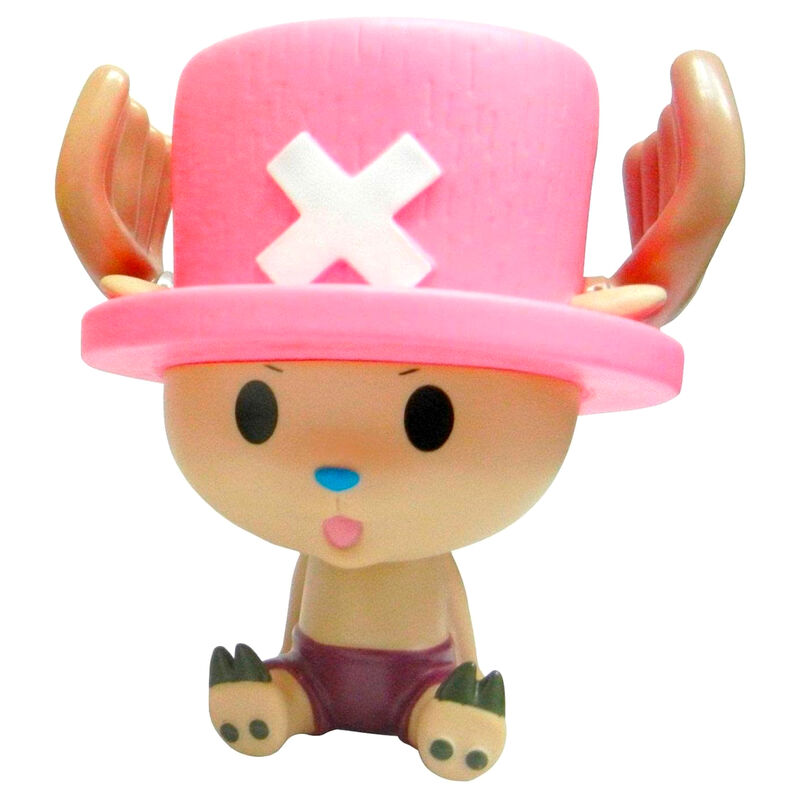Figura hucha Chopper Chibi de One Piece con sombrero rosa