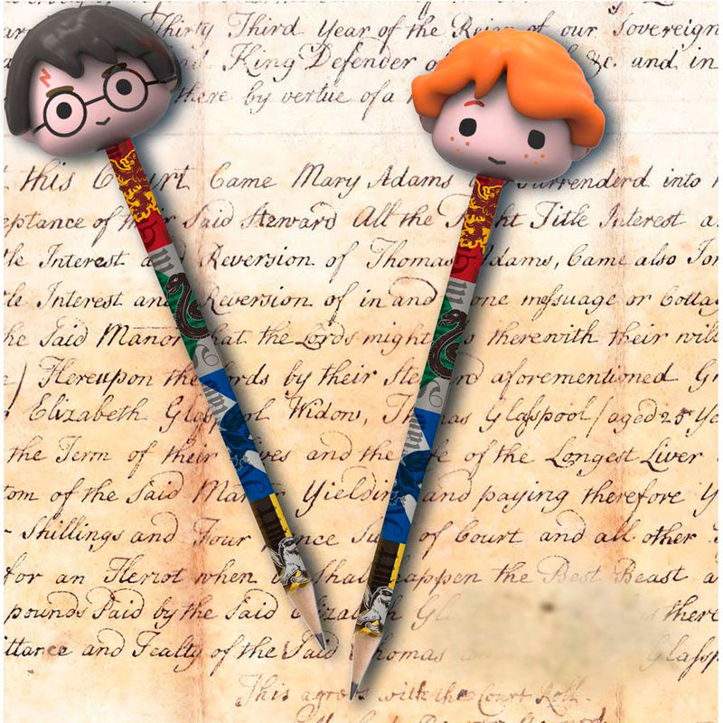 Blíster con dos lápices Harry Potter y gomas 3D - 2