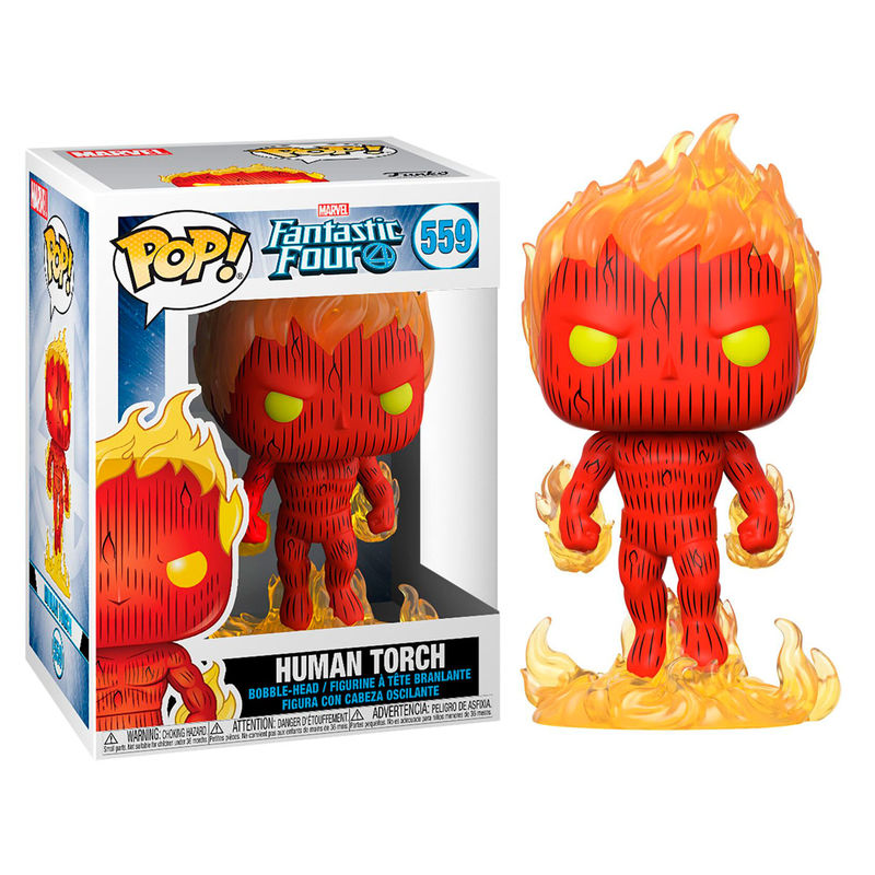 Figura Funko POP! de La Antorcha Humana rodeada de llamas - 2