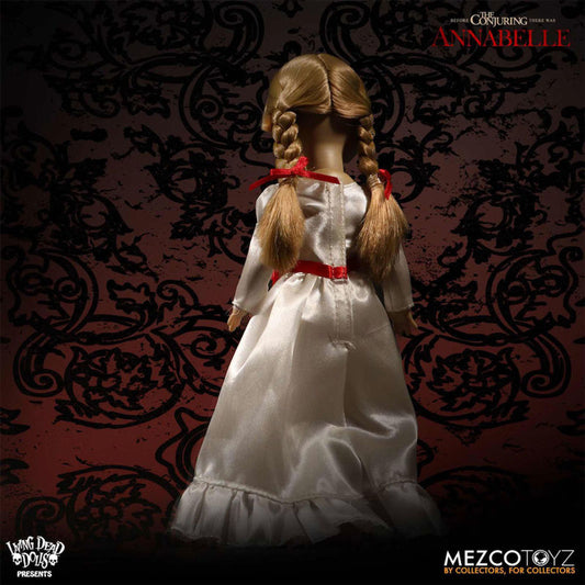 Figura Annabelle Living Dead Dolls de 25 cm con vestido blanco y detalles rojos - 3