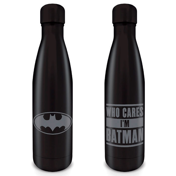 Botella metálica negra de Batman DC Comics con emblema gris - 2