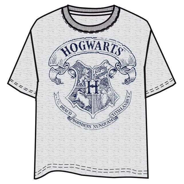 Camiseta gris de Harry Potter con escudo de Hogwarts estampado