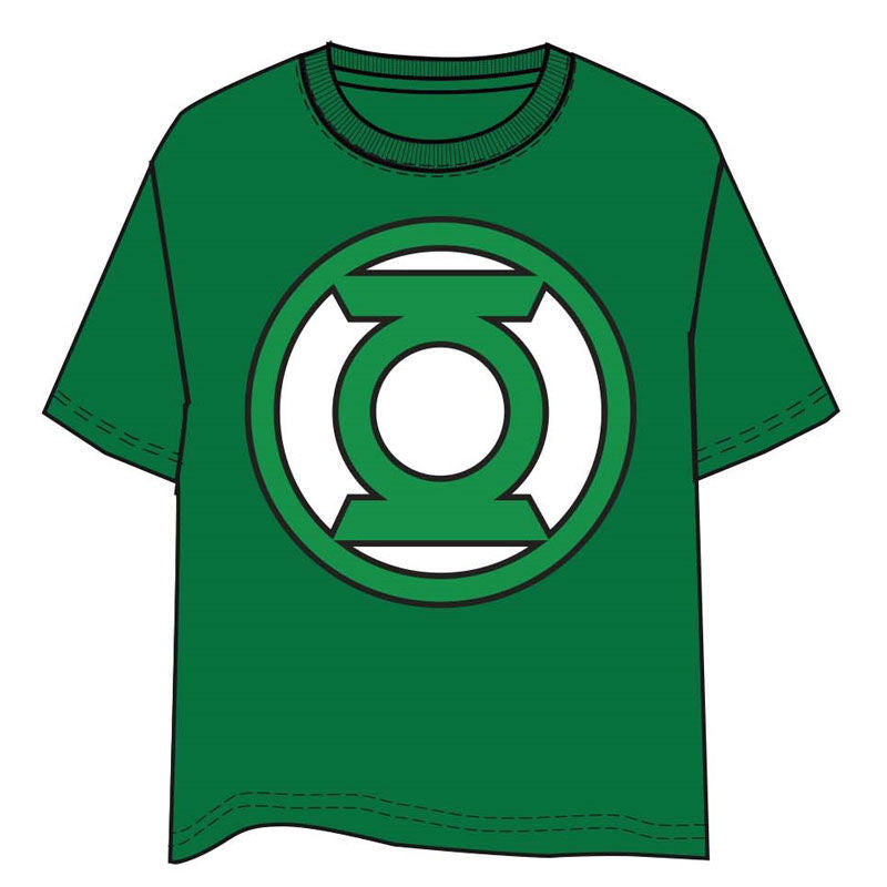 Camiseta verde de Linterna Verde DC Comics con emblema frontal
