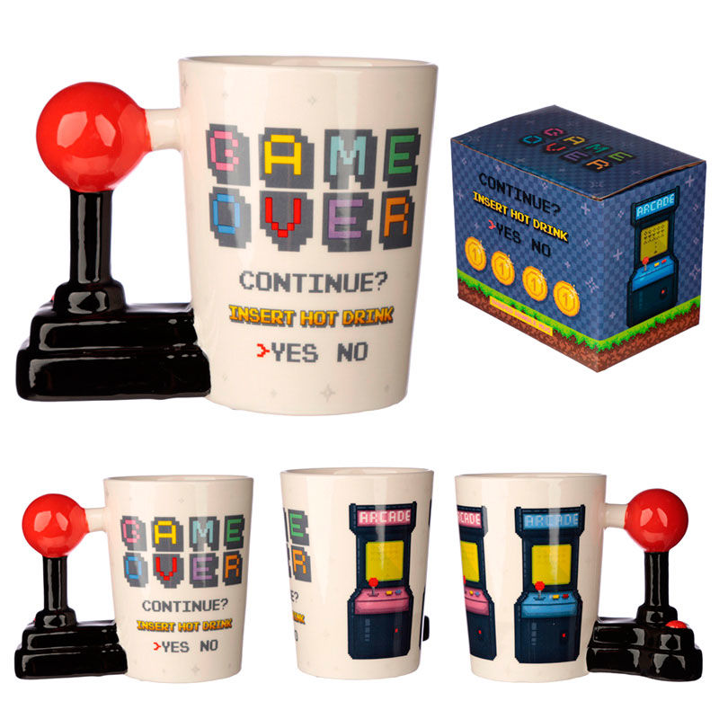 Taza PUCKATOR Game Over con asa 3D de joystick arcade - 6
