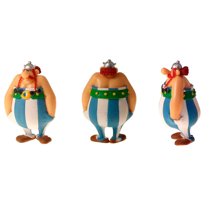 Figura de Obélix de Astérix con túnica de rayas azules y blancas - 2