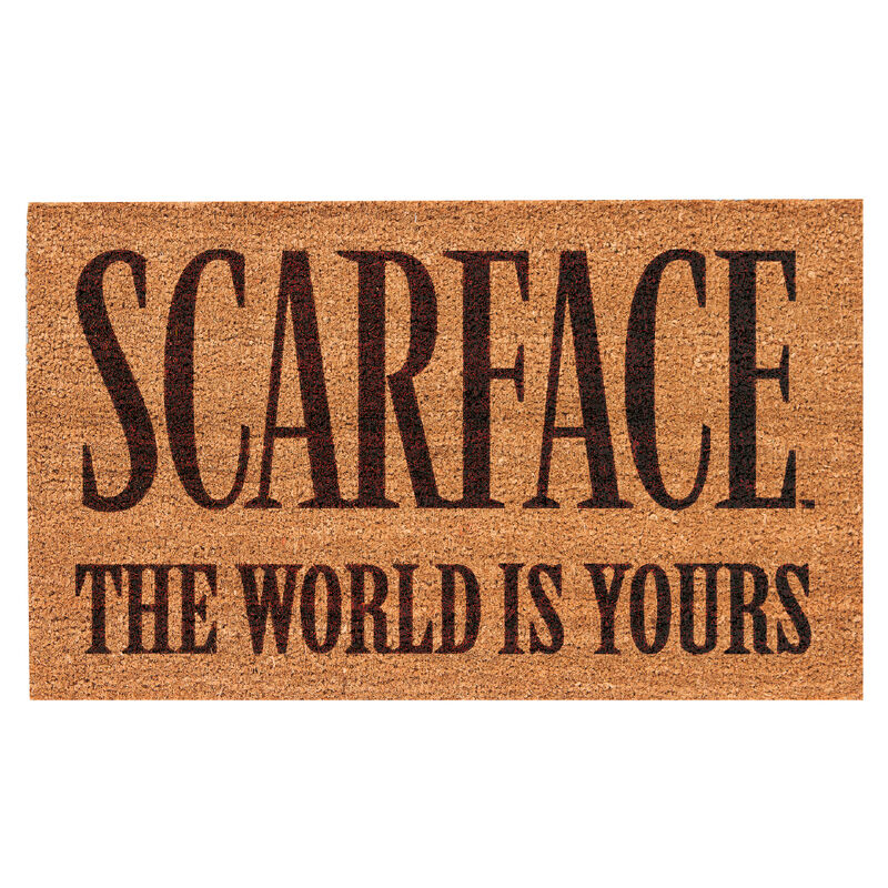 Felpudo Scarface de fibra de coco con frase The World Is Yours