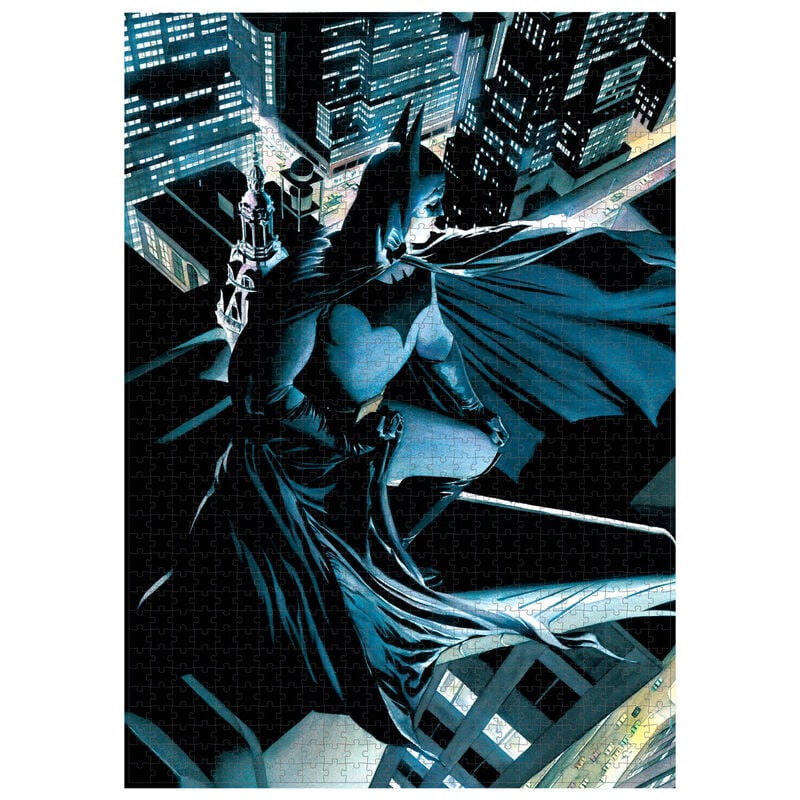 Puzzle de 1000 piezas de Batman sobre los tejados de la ciudad