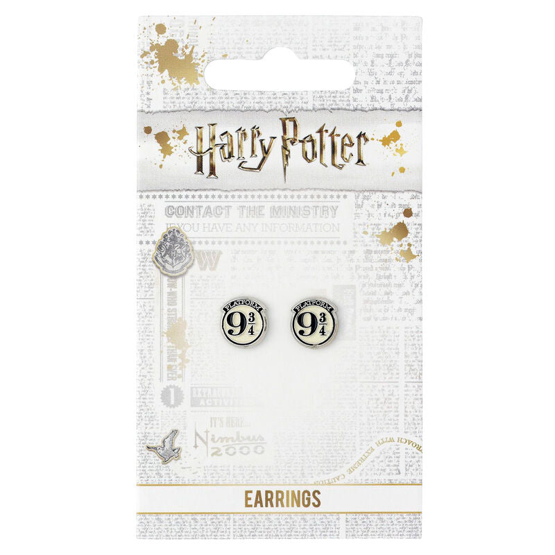 Pendientes circulares Platform 9 3/4 de Harry Potter chapados en plata - 2