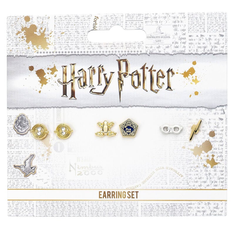 Set de tres pendientes Harry Potter surtidos con motivos mágicos