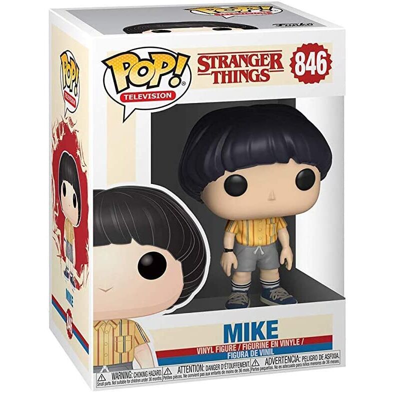 Figura Funko POP! de Mike de Stranger Things con camisa amarilla a rayas - 3