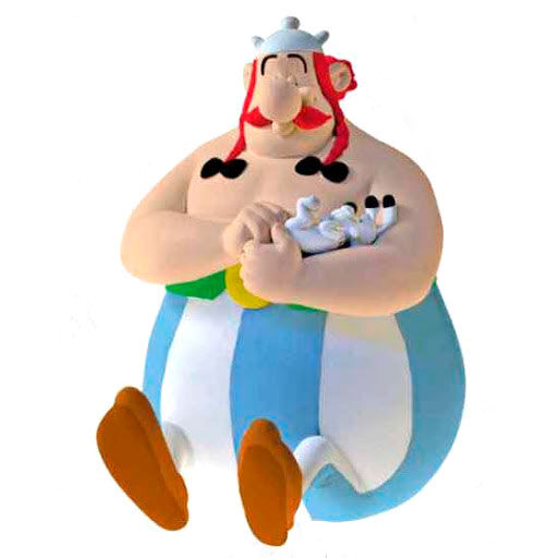 Figura hucha de Obélix sentado de Astérix