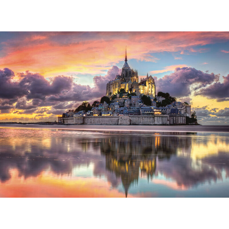 Puzzle Clementoni del Mont Saint-Michel al atardecer - 2