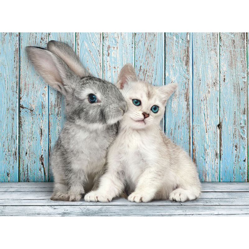 Puzzle Clementoni de 500 piezas con un gato y un conejo - 2