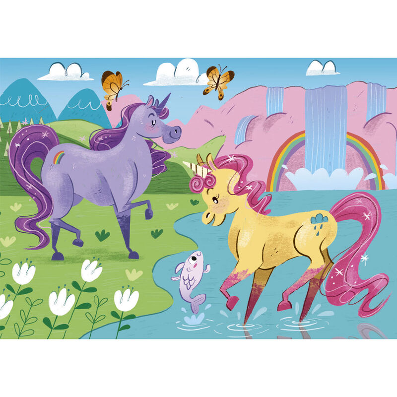 Puzzle Clementoni de unicornios con dos escenas de fantasía - 2