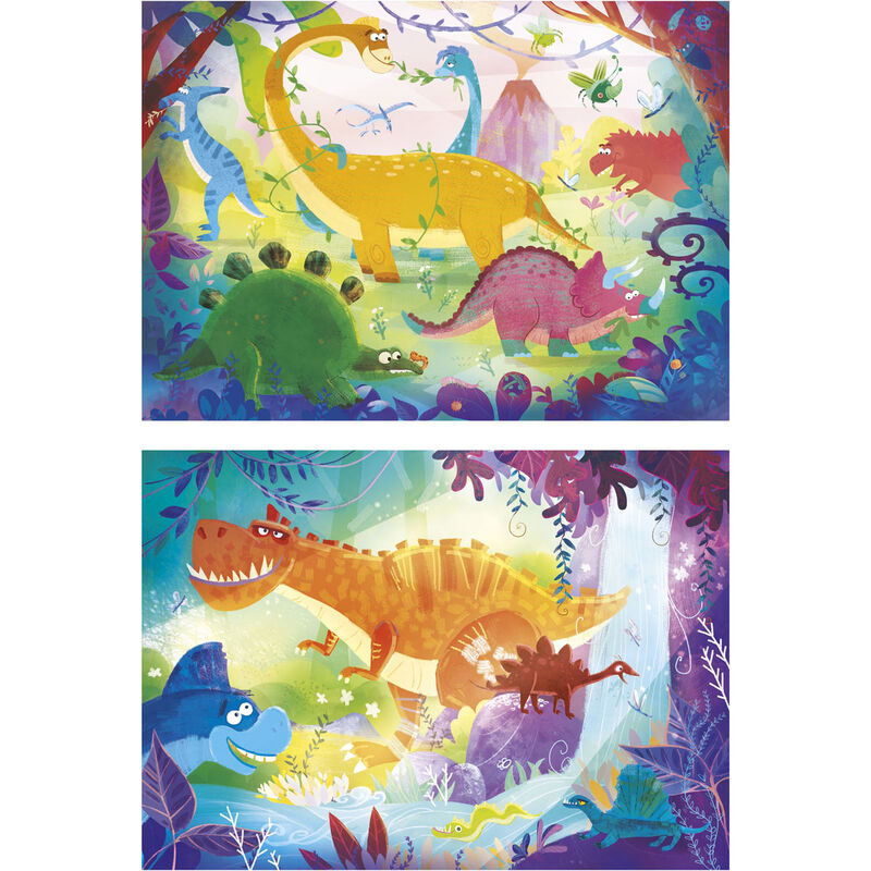 Caja de puzzle Clementoni Supercolor con dos escenas de dinosaurios - 2