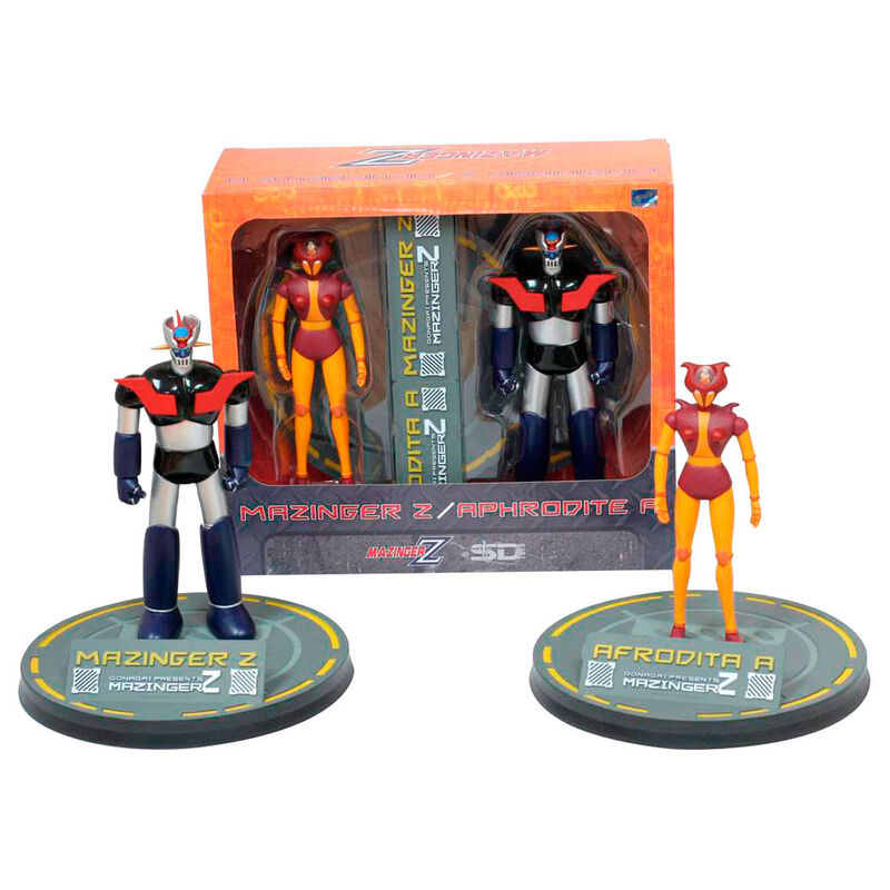 Figuras articuladas de Mazinger Z y Afrodita A con bases individuales