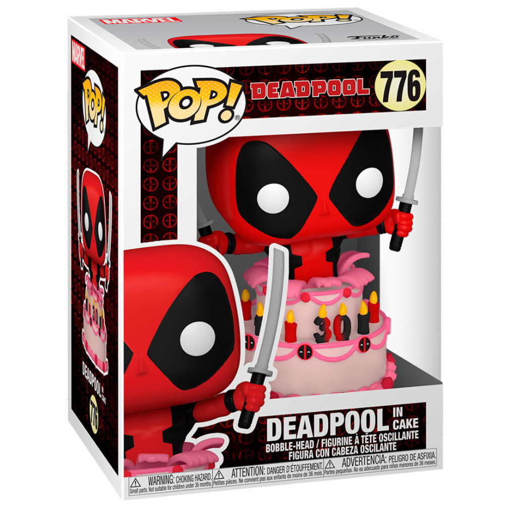 Figura Funko POP! Deadpool sobre una tarta con velas y dos espadas - 3