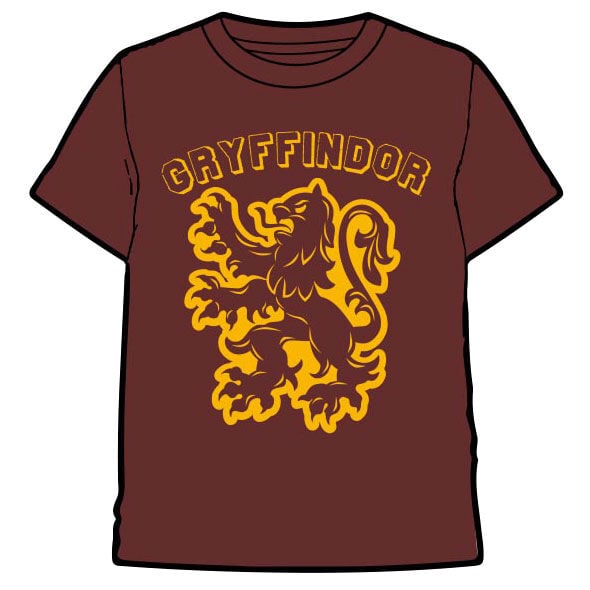 Camiseta burdeos de Gryffindor Harry Potter con león amarillo