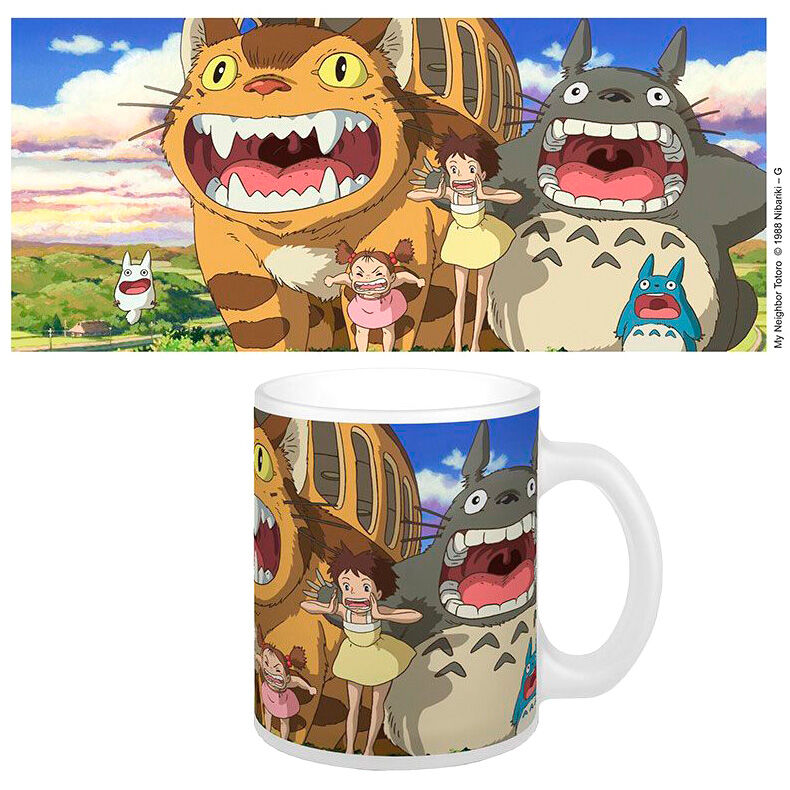 Taza de cerámica de Mi vecino Totoro con Totoro y Nekobus
