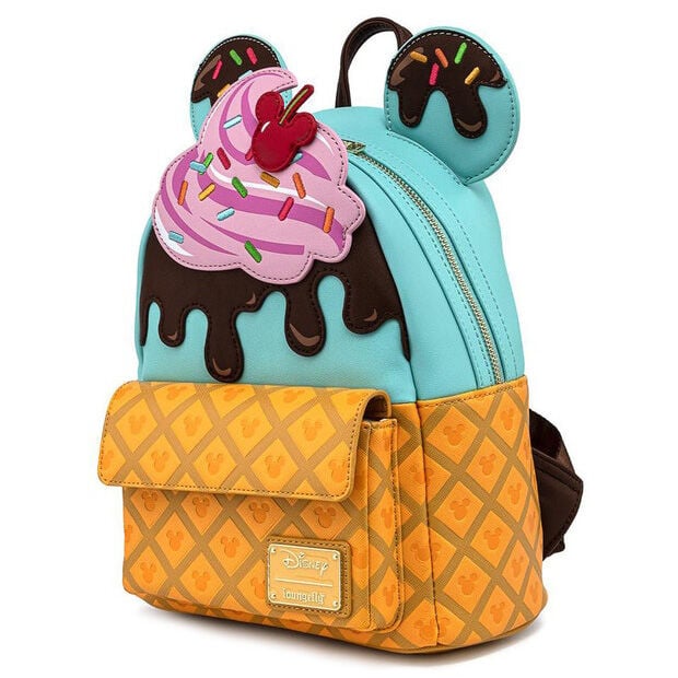 Mochila Loungefly Disney de Mickey y Minnie con diseño de helado - 4