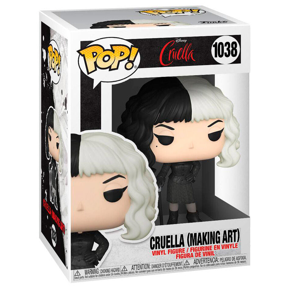 Figura Funko POP! Disney de Cruella con cabello blanco y negro y bastón - 3