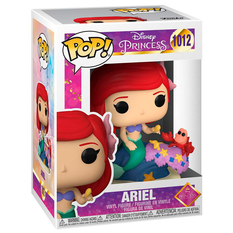 Figura Funko POP! de Ariel sirena con Sebastián sobre una base marina - 3