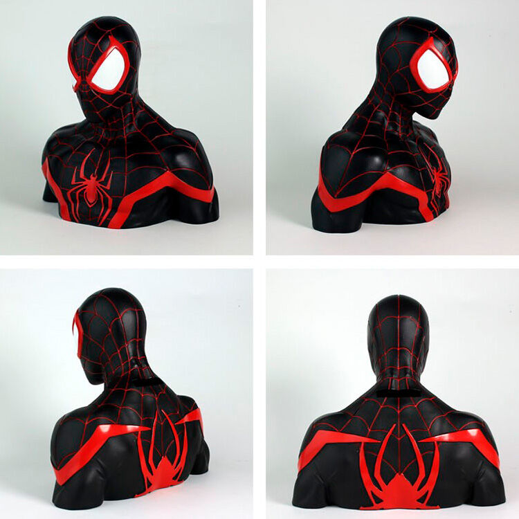 Busto hucha de Miles Morales Spider-Man de Marvel en negro y rojo - 2