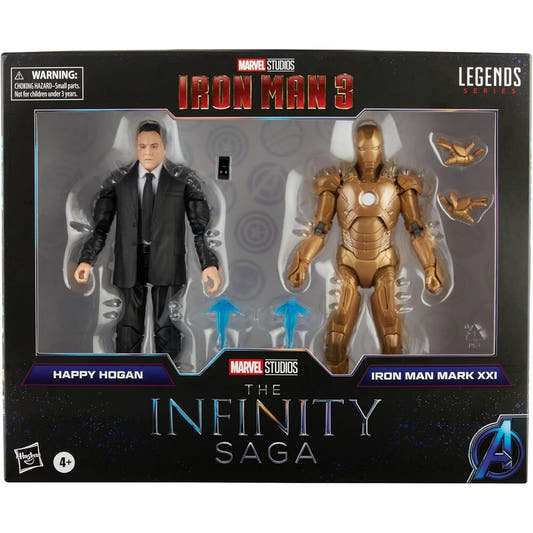 Figuras articuladas de Happy Hogan e Iron Man Mark XXI de 15 cm - 2